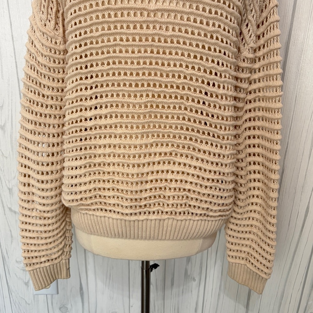 ZARA Oversized Chunky Open Knit Sweater in Beige, S/M - Picture 9 of 12